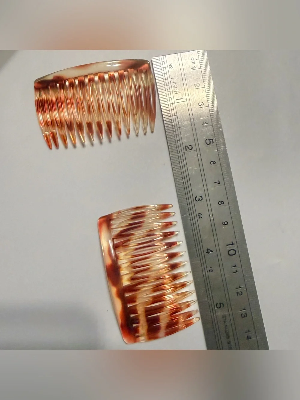 1930’s Vintage French Tortoiseshell Hair Comb Pair, Deadstock Boho Hair Combs